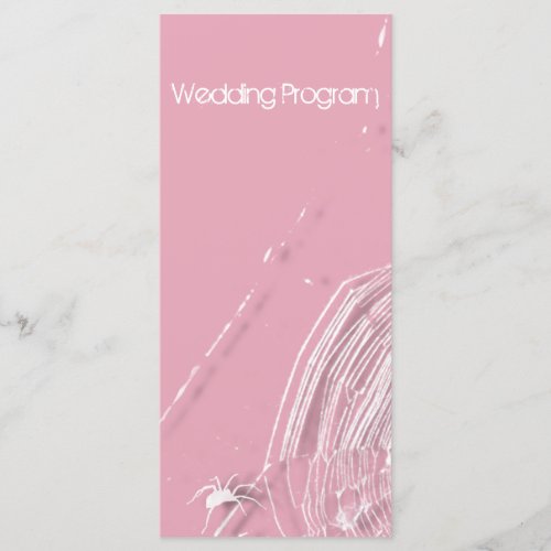 Cobwebs and White Spiders Wedding Program Card