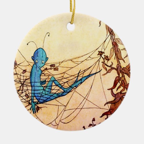 Cobwebs are Fairy Hammocks by Marjorie Miller Ceramic Ornament