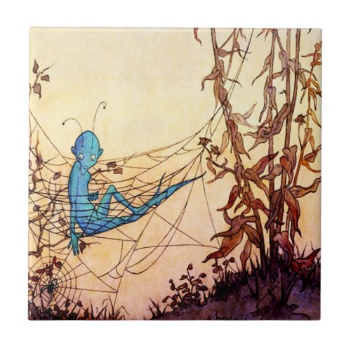 Cobwebs are Fairy Hammocks by Marjorie Miller Ceramic Tile