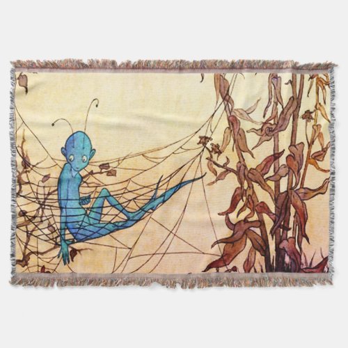 Cobwebs are Fairy Hammocks by Marjorie Miller Throw Blanket