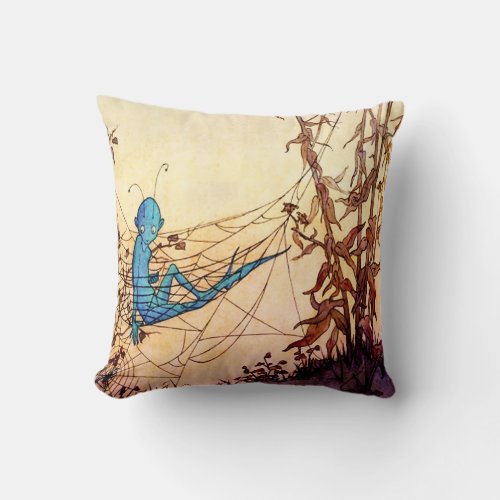 Cobwebs are Fairy Hammocks by Marjorie Miller Throw Pillow