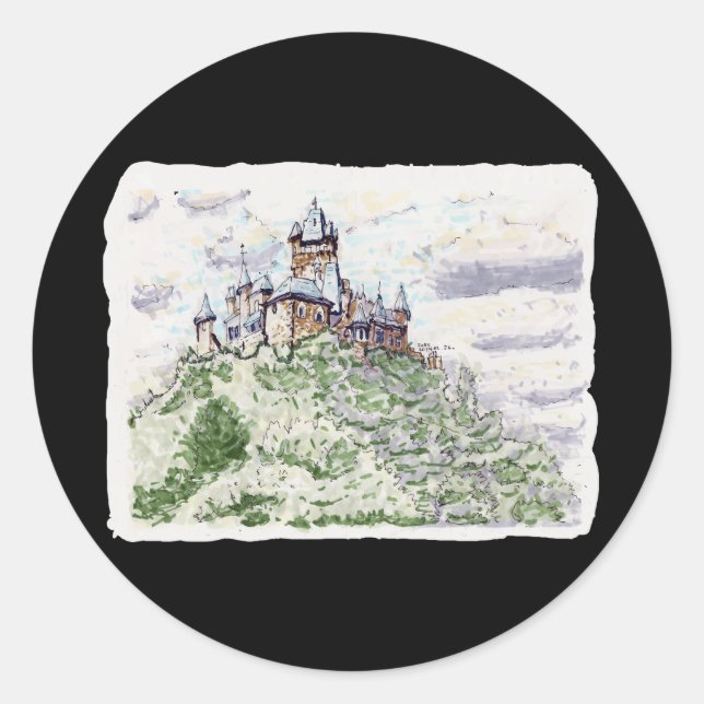 Cochem Castle located in Germany Classic Round Sticker (Front)
