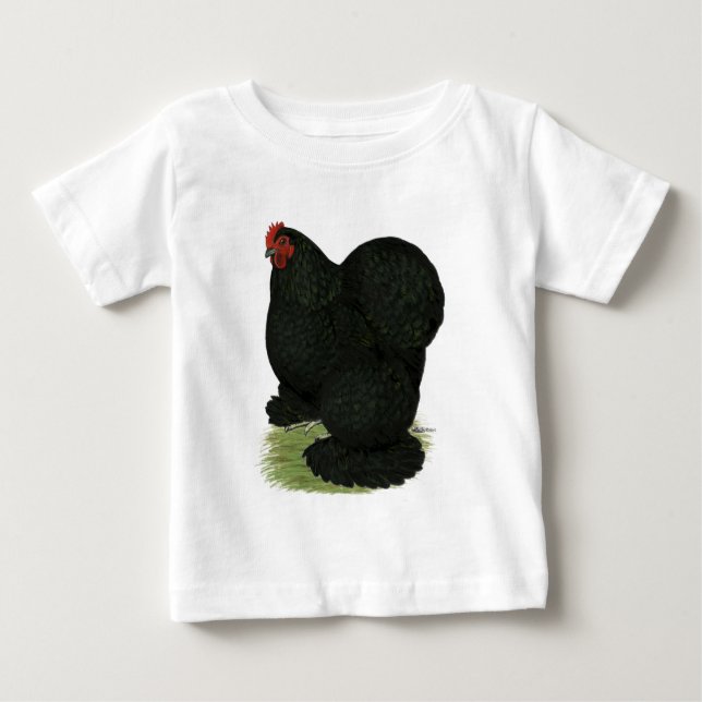 Cochin:  Black Hen Baby T-Shirt (Front)