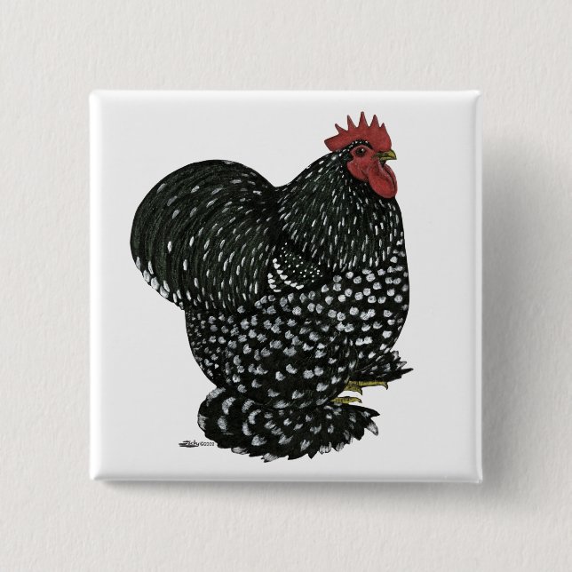 Cochin:  Black Mottle Button (Front)