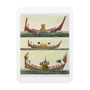 Cochin Chinese ships, illustration from 'Le Costum Magnet