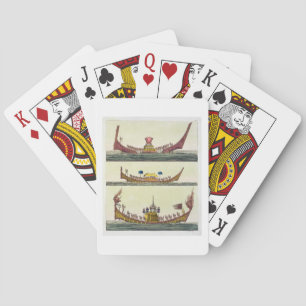 Cochin Chinese ships, illustration from 'Le Costum Poker Cards