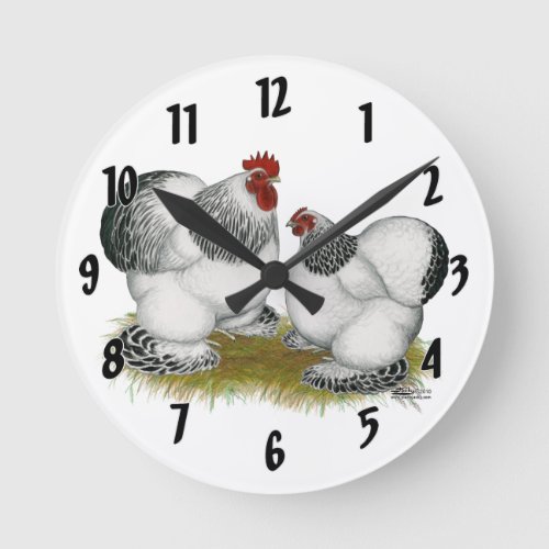 Cochin Columbian Bantams Round Clock