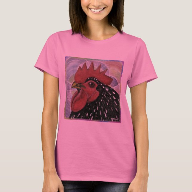 Cochin:  Decorative Rooster Head T-Shirt (Front)