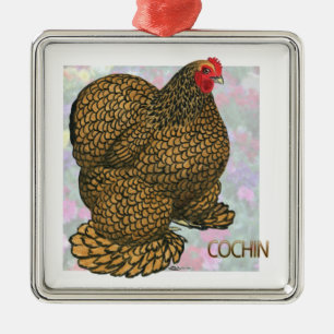 Cochin_Hen Metal Ornament