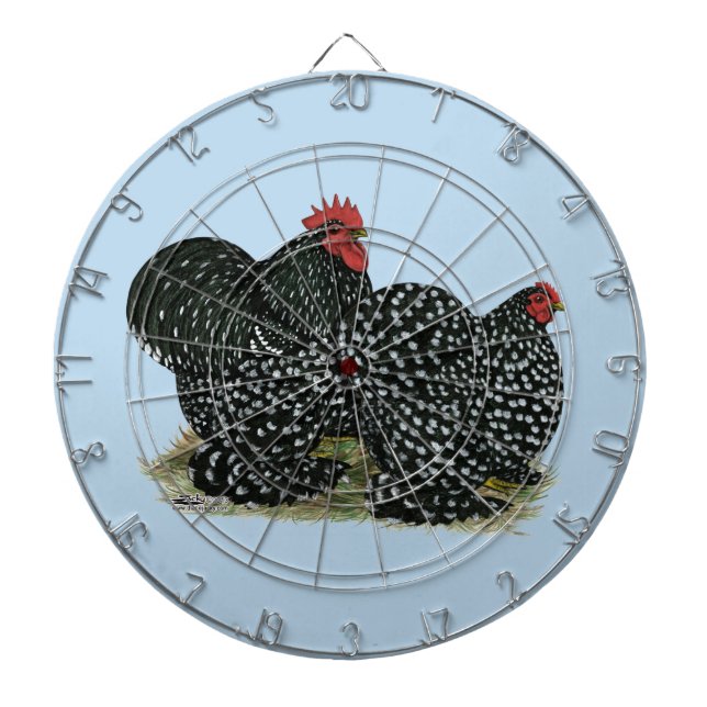 Cochin Mottled Chickens Dart Board (Front)