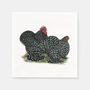 Cochin Mottled Chickens Napkins