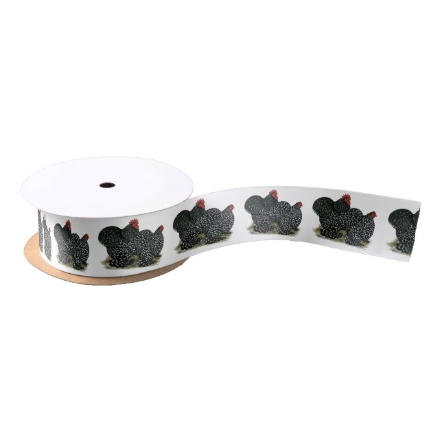 Cochin Mottled Chickens Satin Ribbon (Spool)