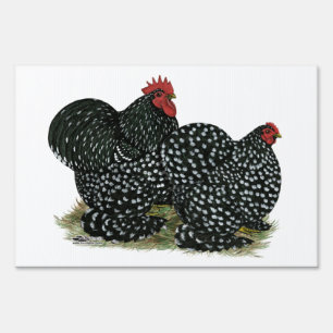 Cochin Mottled Chickens Sign