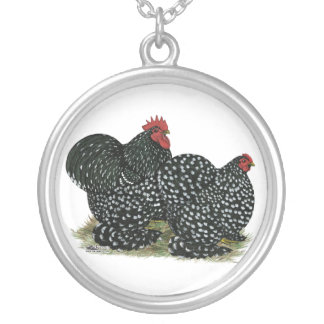Cochin Mottled Chickens Silver Plated Necklace