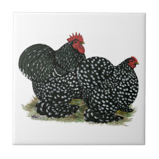Cochin Mottled Chickens Tile