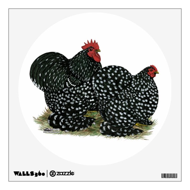 Cochin Mottled Chickens Wall Decal (Front)