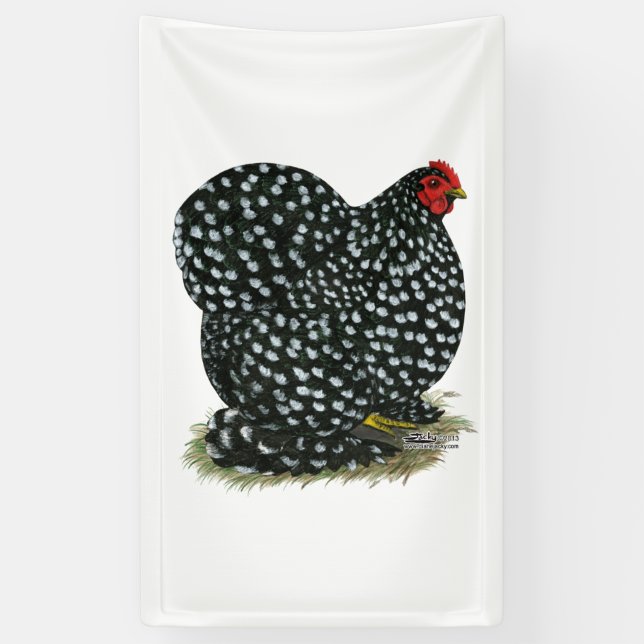 Cochin Mottled Hen Banner (Vertical)