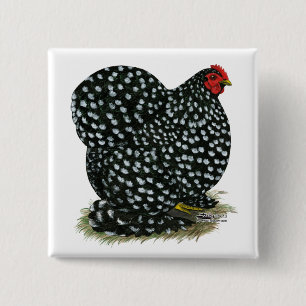Cochin Mottled Hen Button
