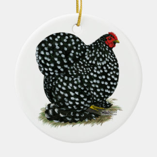 Cochin Mottled Hen Ceramic Ornament