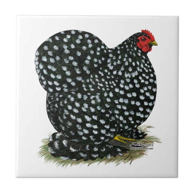 Cochin Mottled Hen Ceramic Tile (Front)