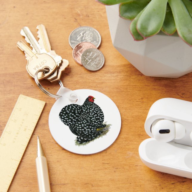 Cochin Mottled Hen Keychain (Desk)