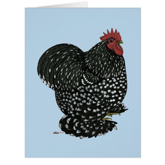 Cochin:  Mottled Rooster Cards (Front)