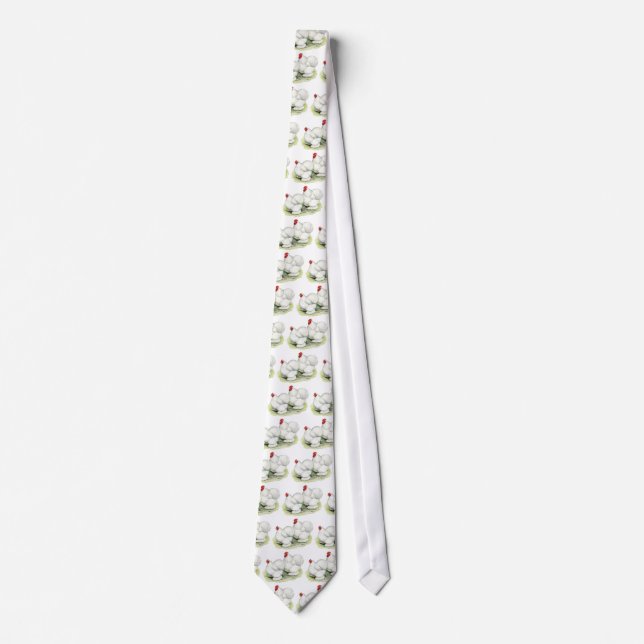 Cochin:  White Bantams Tie (Front)