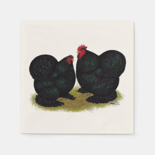 Cochins Black Bantam Pair Paper Napkins