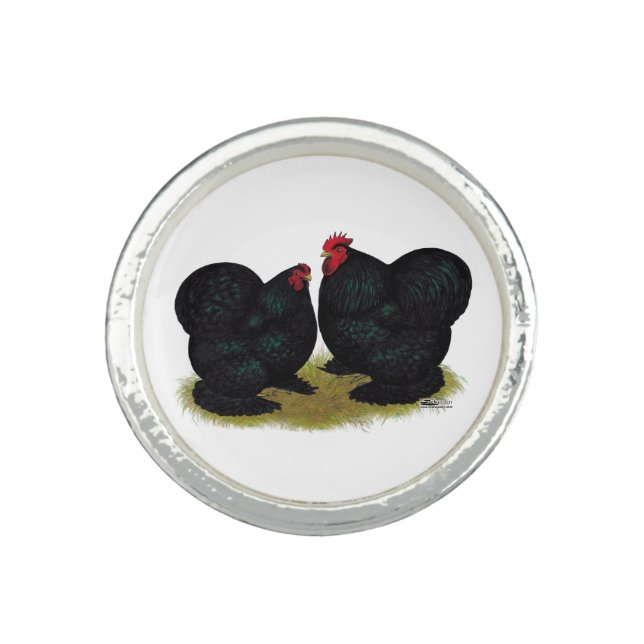 Cochins Black Bantam Pair Ring (Front)