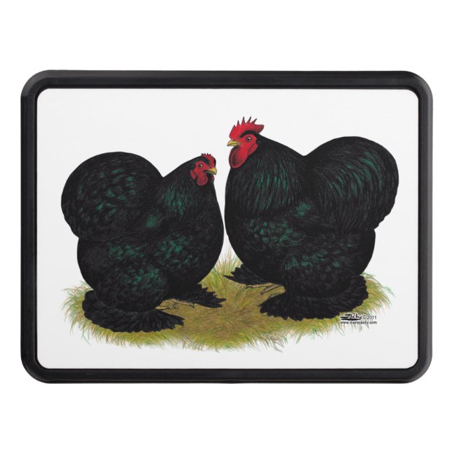 Cochins Black Bantam Pair Tow Hitch Cover (Front)