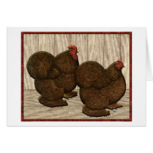 Cochins: Textured Red Bantams Cards (Front Horizontal)