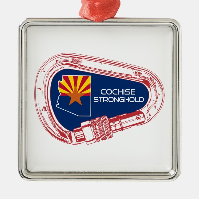 Cochise Stronghold Arizona Climbing Carabiner Metal Ornament (Front)
