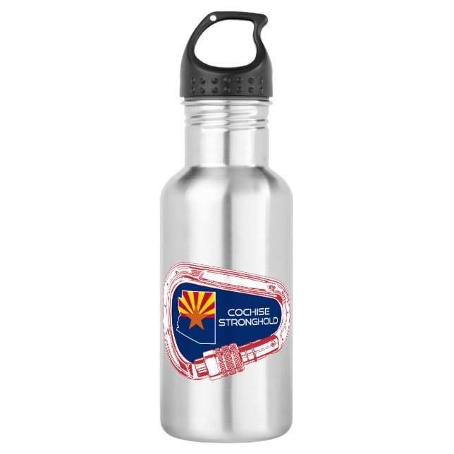 Cochise Stronghold Arizona Climbing Carabiner Stainless Steel Water Bottle (Front)