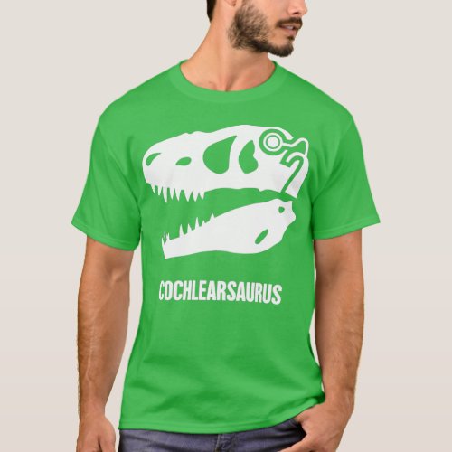 Cochlear Implant Hearing Loss Dinosaur T_Shirt