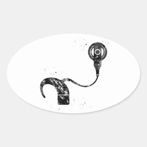 Cochlear implant oval sticker