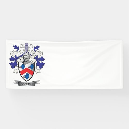 Cochran Family Crest Coat of Arms Banner
