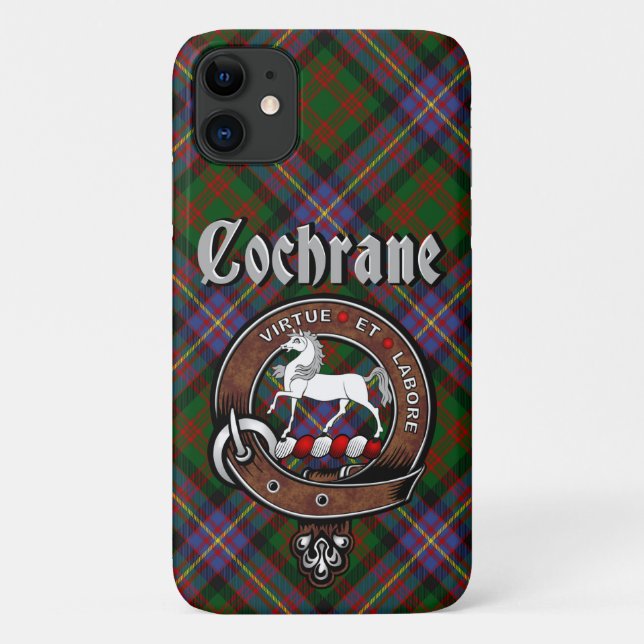 Cochrane Clan Badge & Tartan Phone Case (Back)