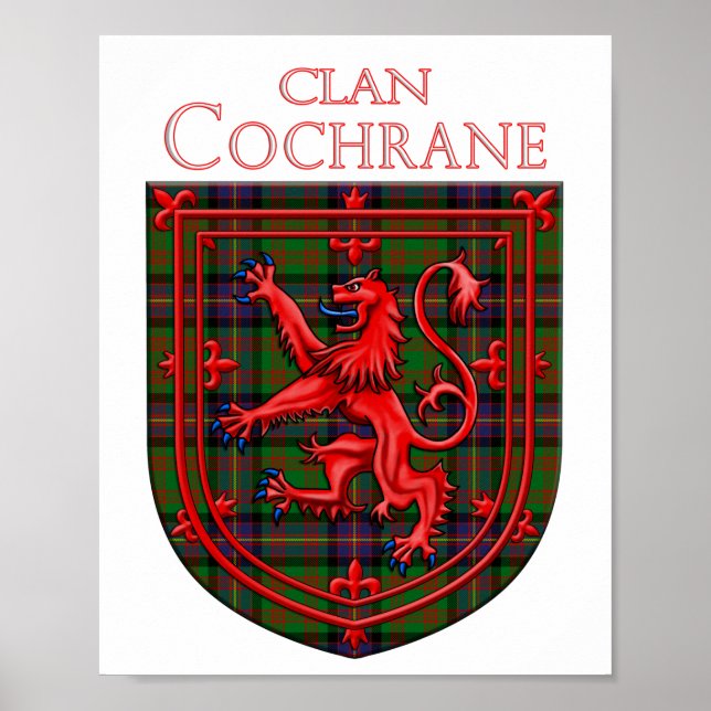 Cochrane Tartan Scottish Plaid Lion Rampant Poster (Front)