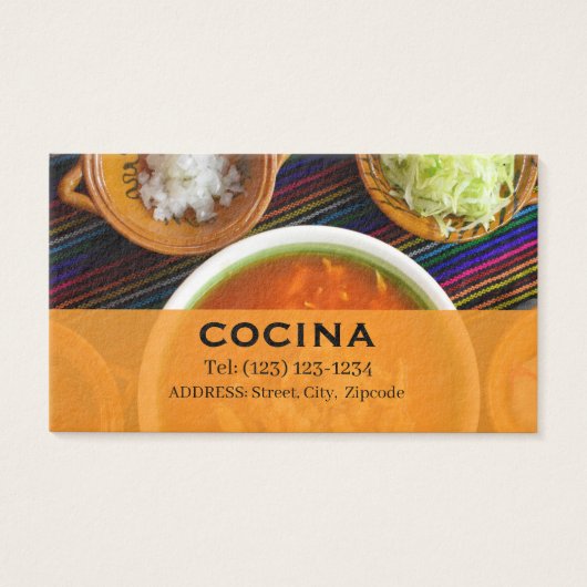 cocina editable business card (Front)