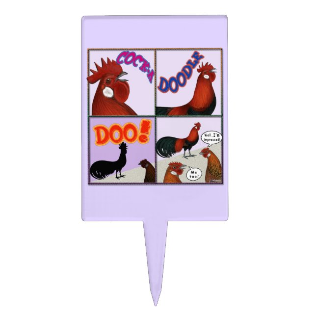 Cock-A-Doodle-Doo! Cake Topper (Front)