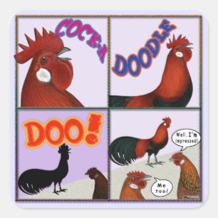 Cock-A-Doodle-Doo! Square Sticker