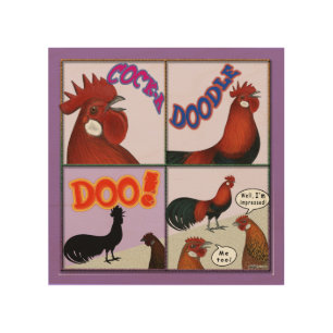 Cock-A-Doodle-Doo! Wood Wall Art
