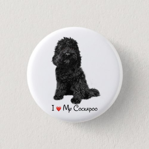 Cockapoo badge black  button