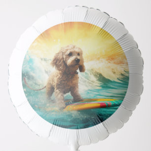 Cockapoo Beach Surfing Painting  Balloon