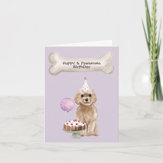 Cockapoo Birthday Holiday Card