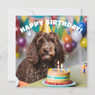 Cockapoo Birthday Party Card