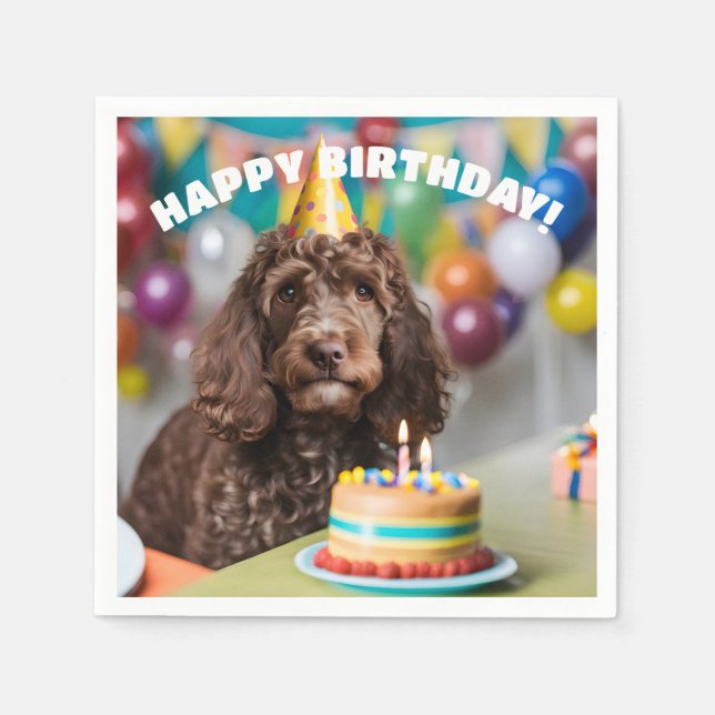 Cockapoo Birthday Party Napkins (Front)