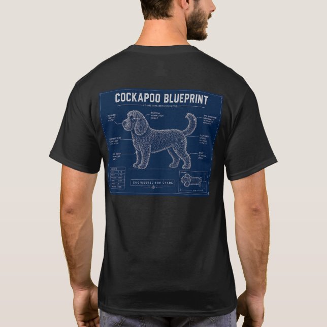 Cockapoo Blueprint T-Shirt – Funny Dog Owner Gift (Back)