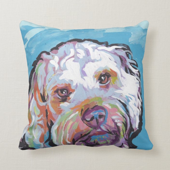 Cockapoo Bright Colorful Pop Dog Art Throw Pillow | Zazzle.com