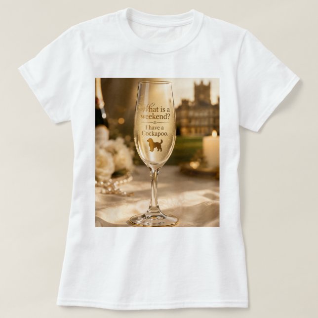 Cockapoo Champagne Glass | Funny Dog Lover Gift T-Shirt (Design Front)